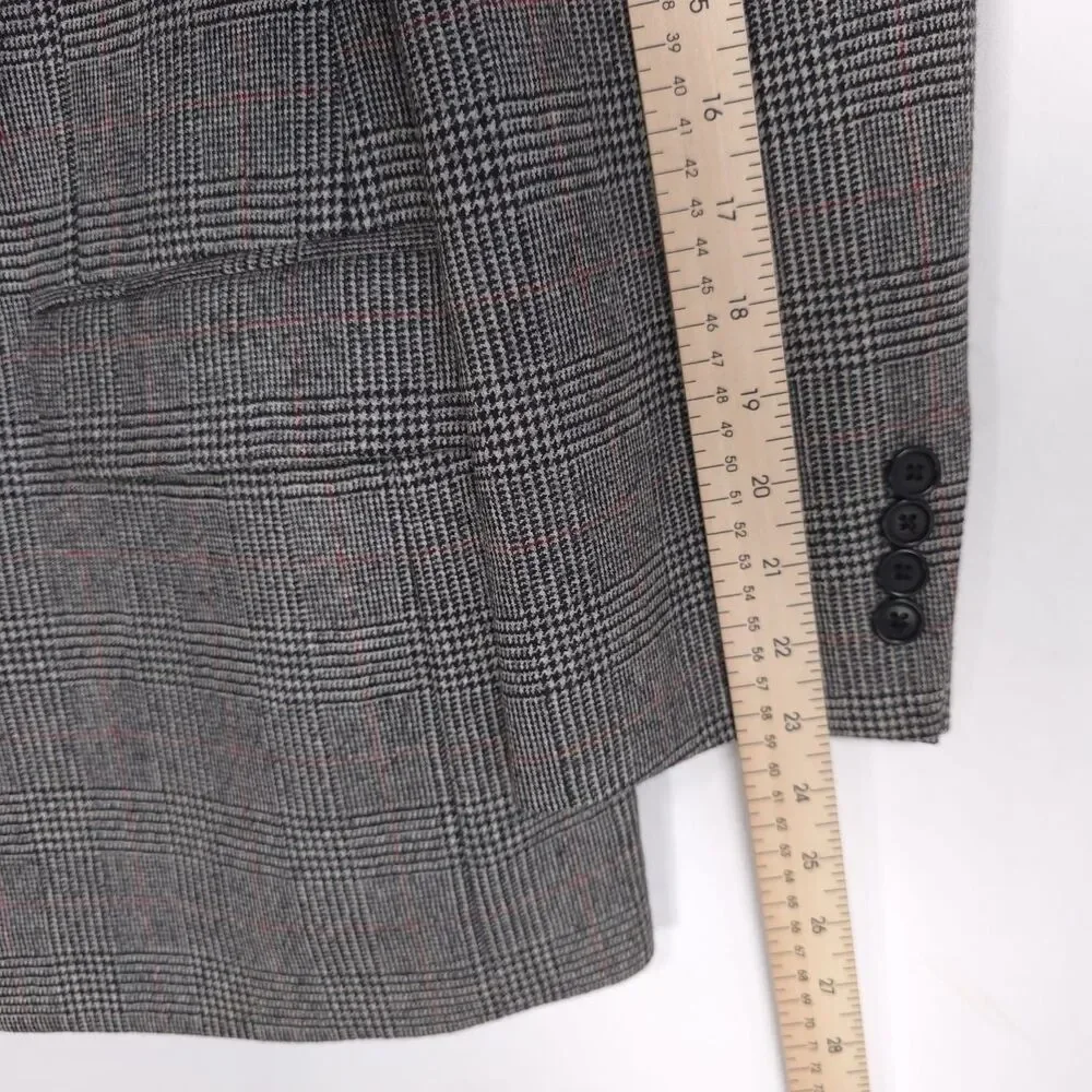 BROOKS BROTHERS Loro Piana WOOL Blazer Sport Coat Size 42 Gray Plaid ITALY 120’s